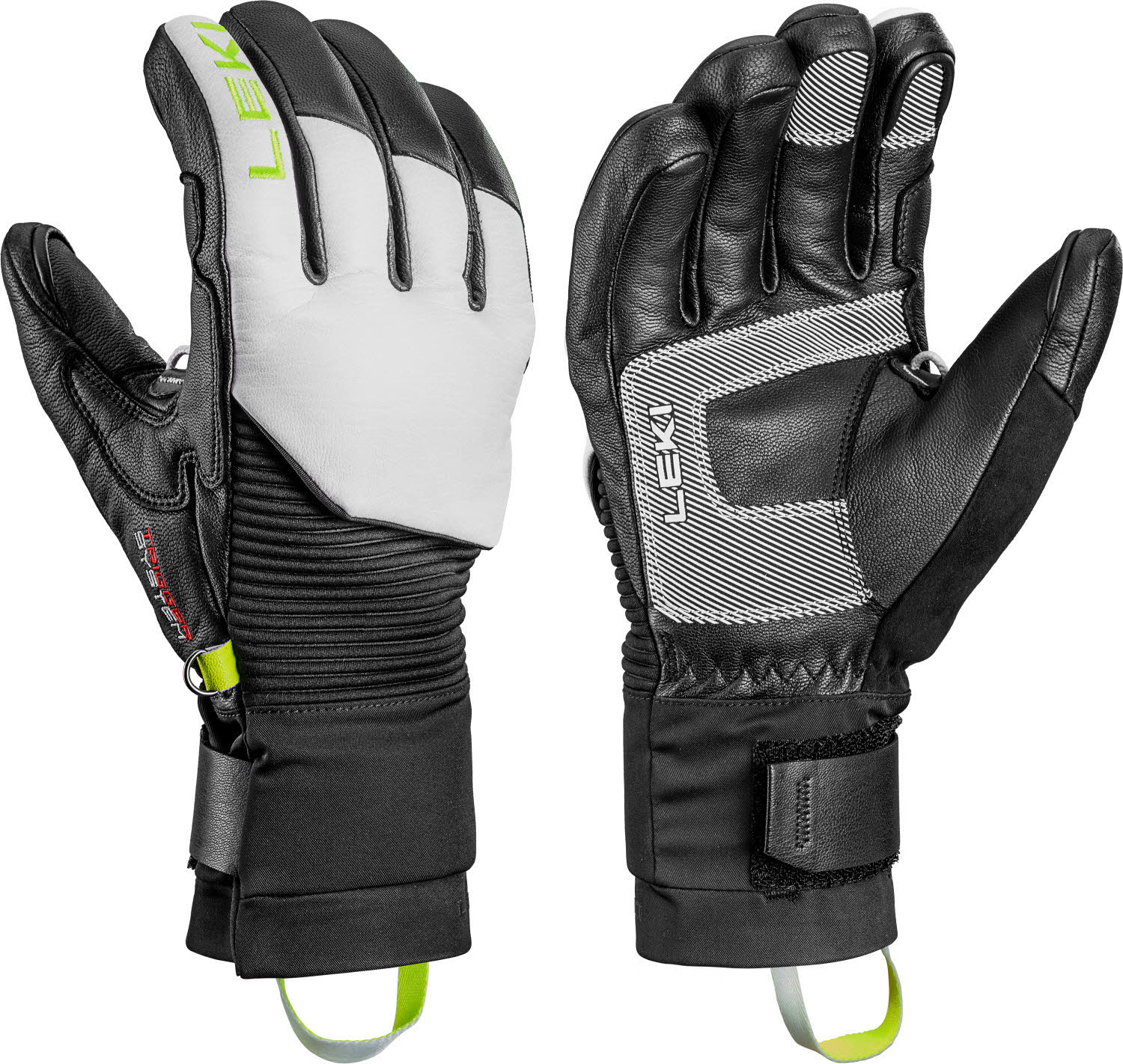 Leki Hevon Pro 3D Unisex Skihandschuhe Fingerlinge weiß/schwarz