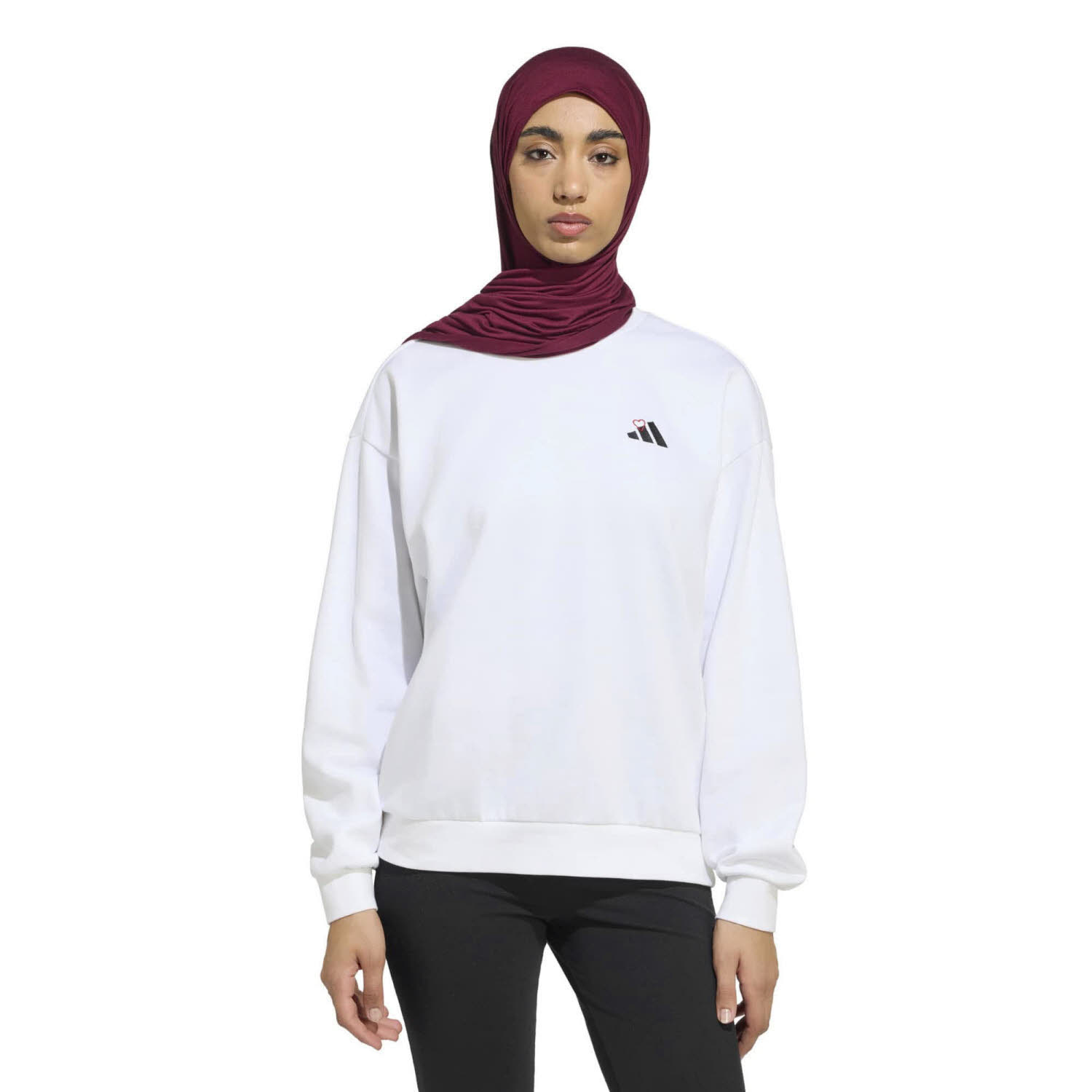 adidas Embroidery Pack Graphic Loose Damen Sweatshirt Pullover weiß