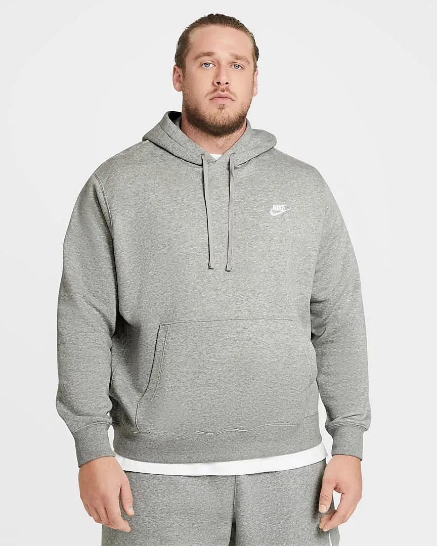 Nike M NSW CLUB HOODIE Herren Kapuzenpullover Freizeitpulli Grau NEU