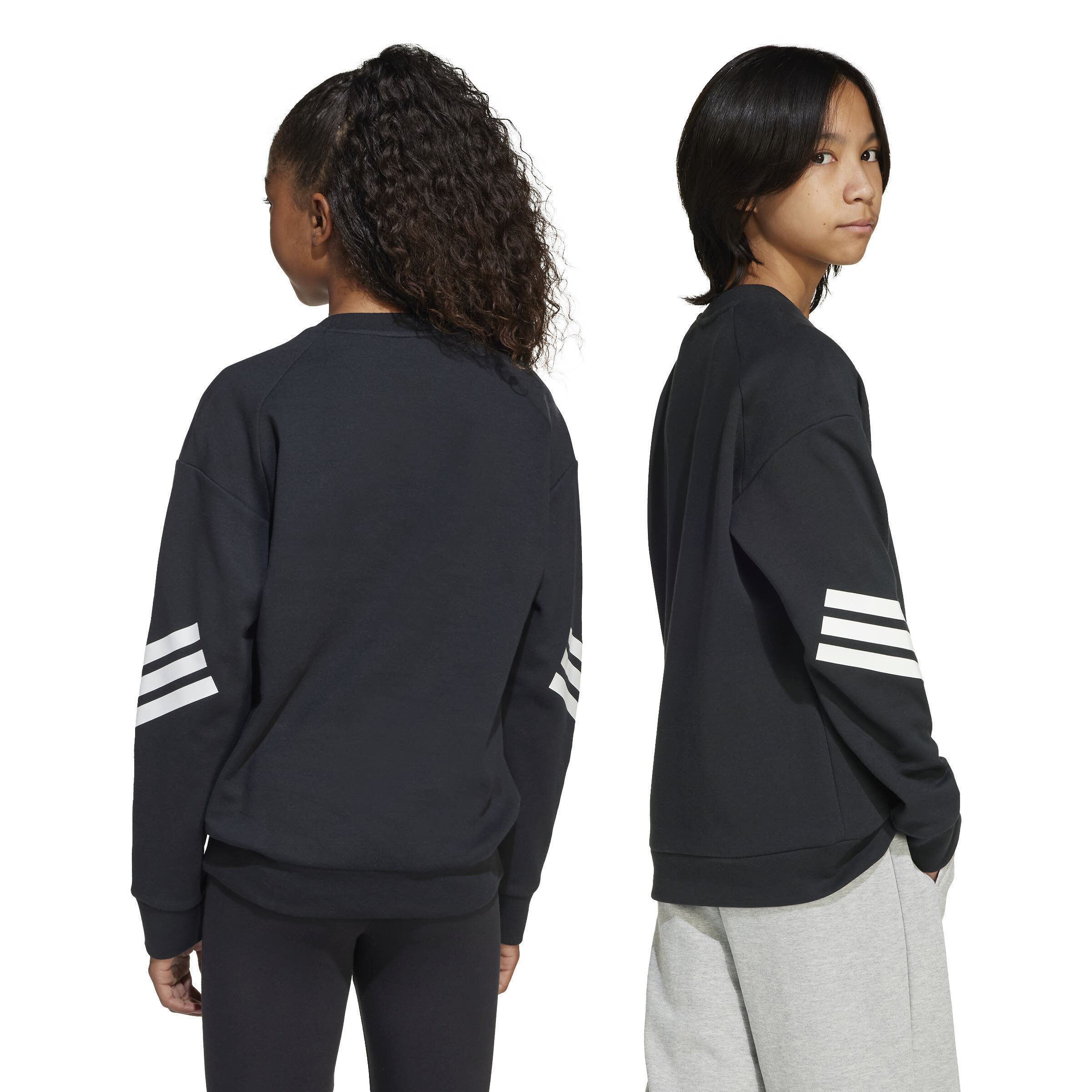 adidas Future Icons 3-Streifen Sweatshirt Kinder schwarz/weiß