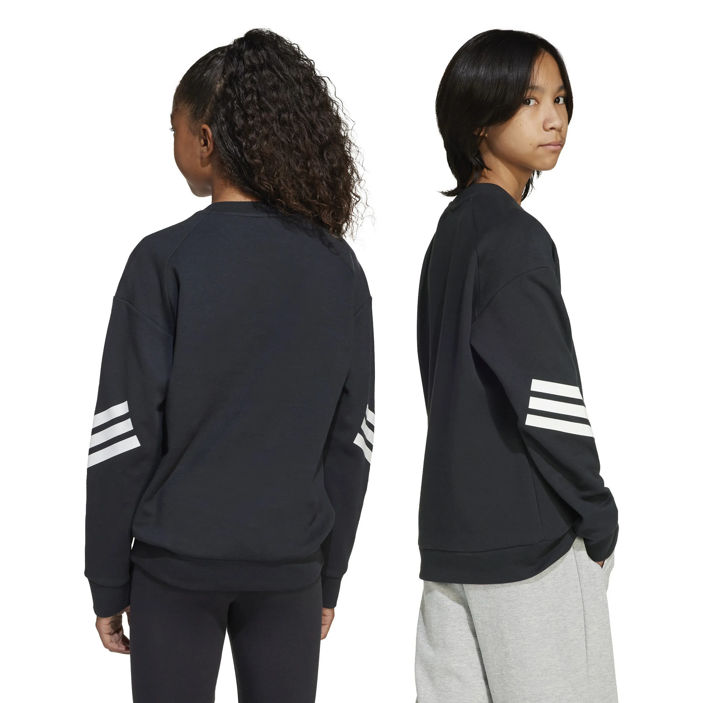 adidas Future Icons 3-Streifen Sweatshirt Kinder schwarz/weiß