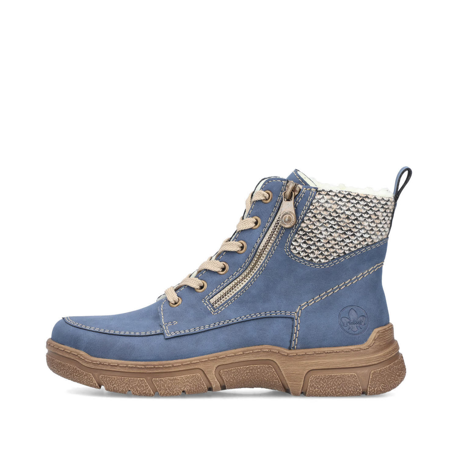 Rieker Damen Schnürstiefel blau