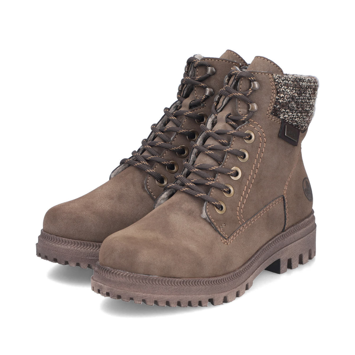 Rieker HWK Damen Stiefel Damen Schnürstiefel Winterstiefel braun