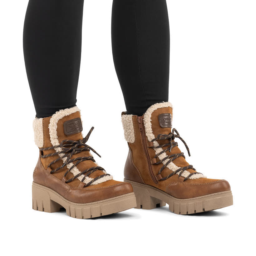 Rieker Damen Stiefelette Kurzstiefel zimt/reh/beige/kastanie