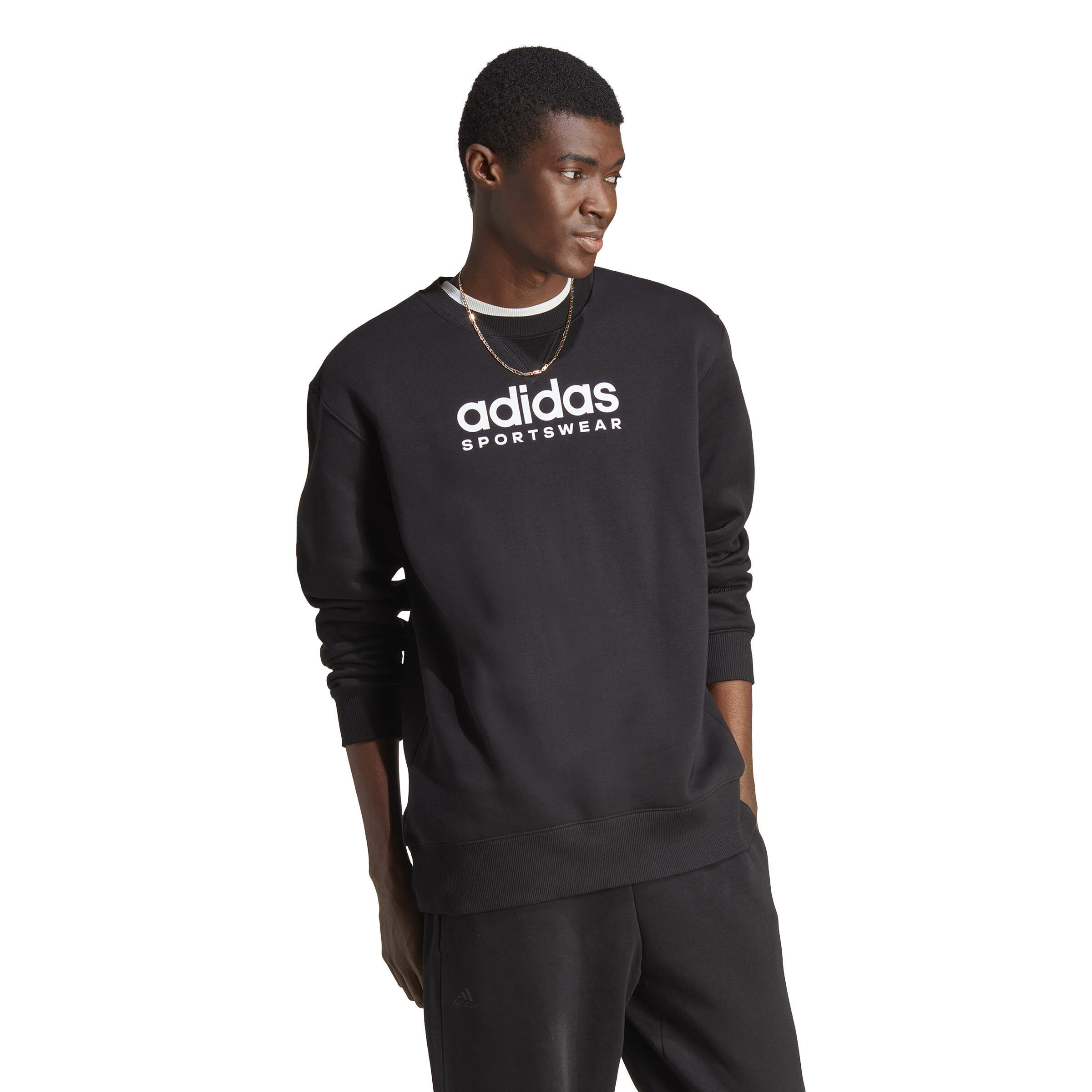 adidas ALL SZN Fleece Graphic Sweatshirt Herren Pullover schwarz NEU