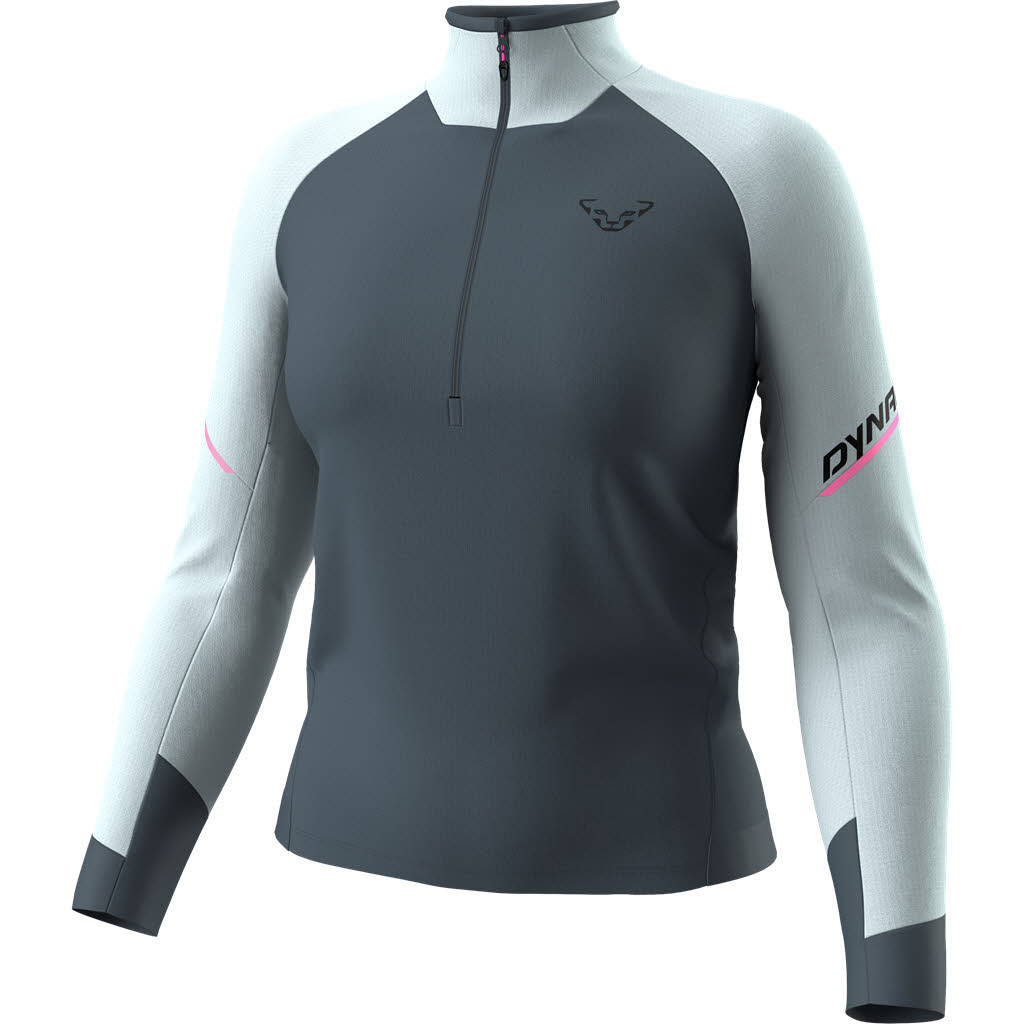 Dynafit Alpine Longsleeve Half Zip Tee Damen Longsleeve Laufshirt blau