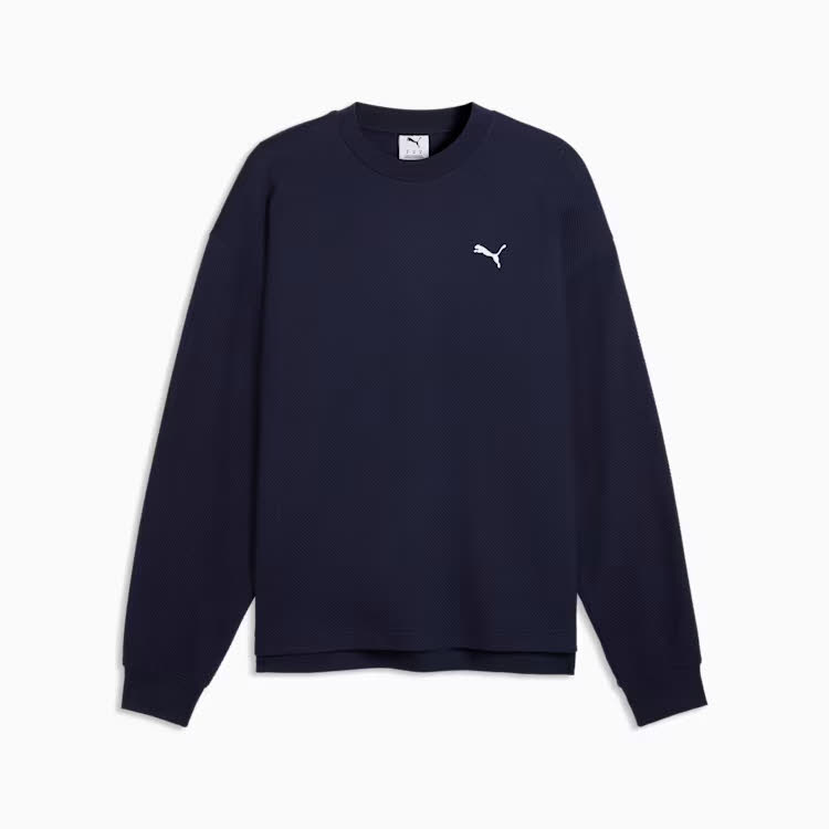 Puma ESS ELEVATED Relaxed Material Crew Herren Sweatshirt navy
