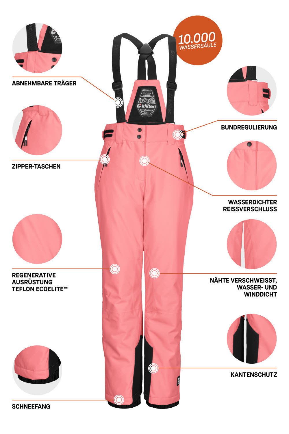 KILLTEC KSW 213 GRLS SKI PNTS Mädchen Ski-/Snowboardjacke hellpink