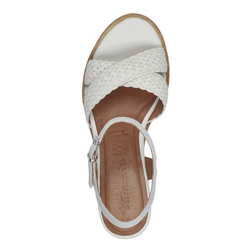Tamaris Damen Sandale Keilsandalette weiß