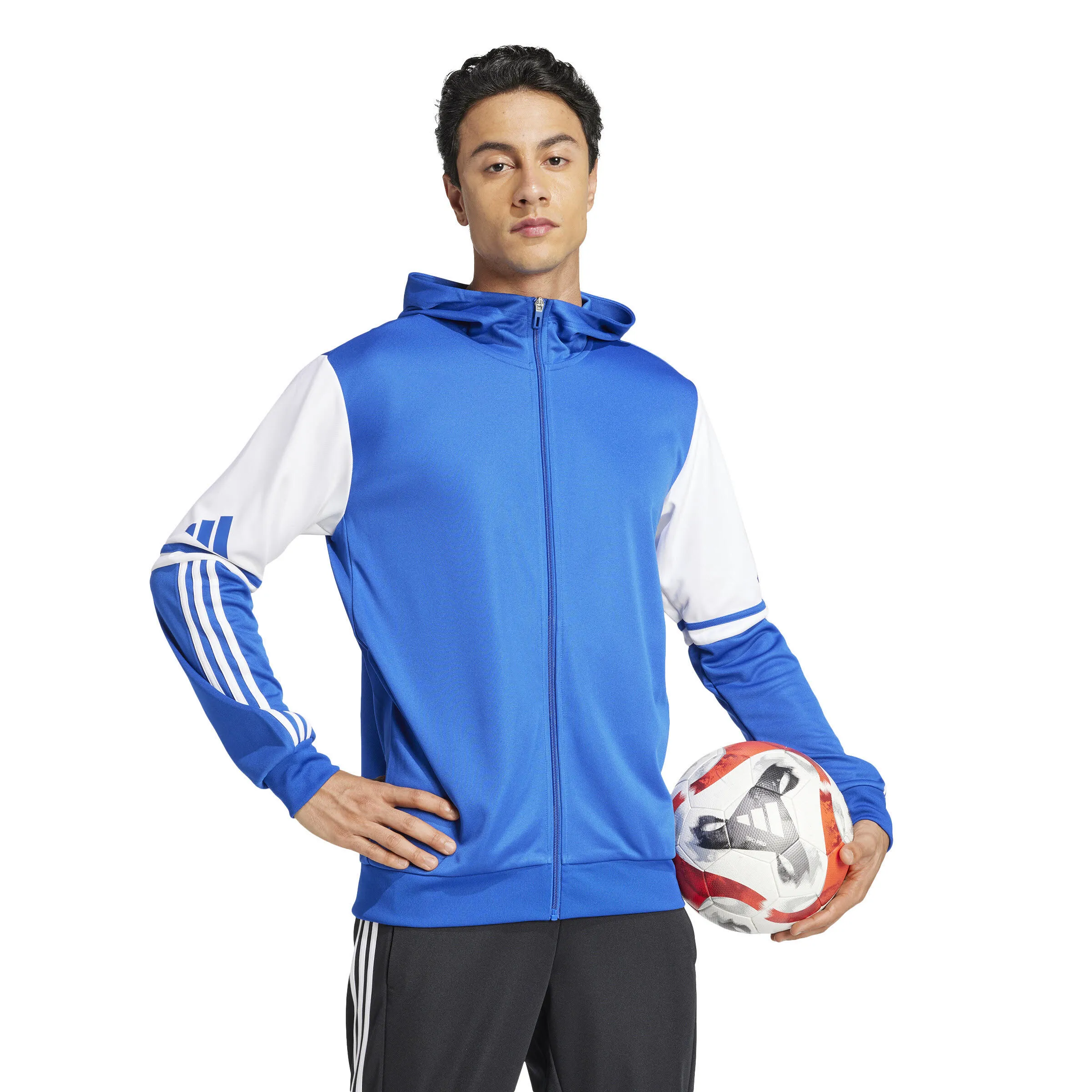 adidas Squadra 25 Kapuzenjacke Trainingsjacke Herren blau weiß