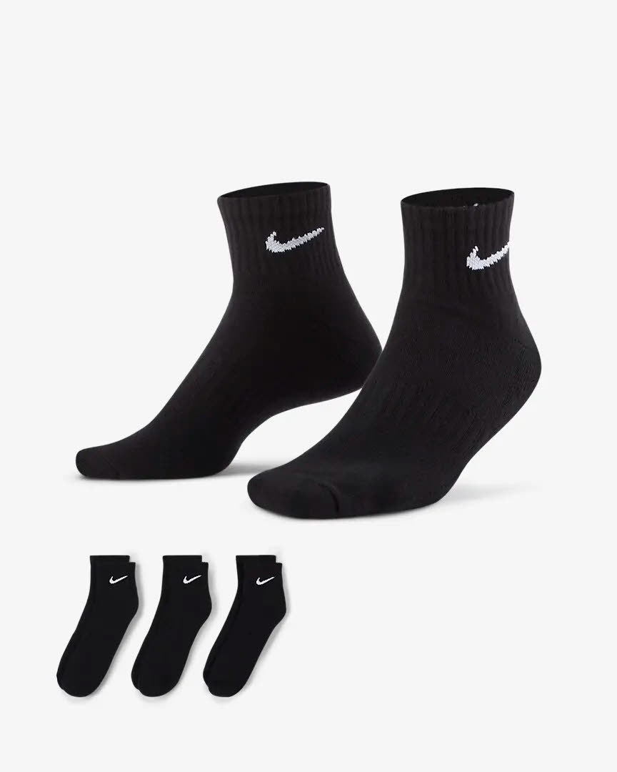 Nike Everyday Cushioned unisex Freizeit Socken Schwarz NEU