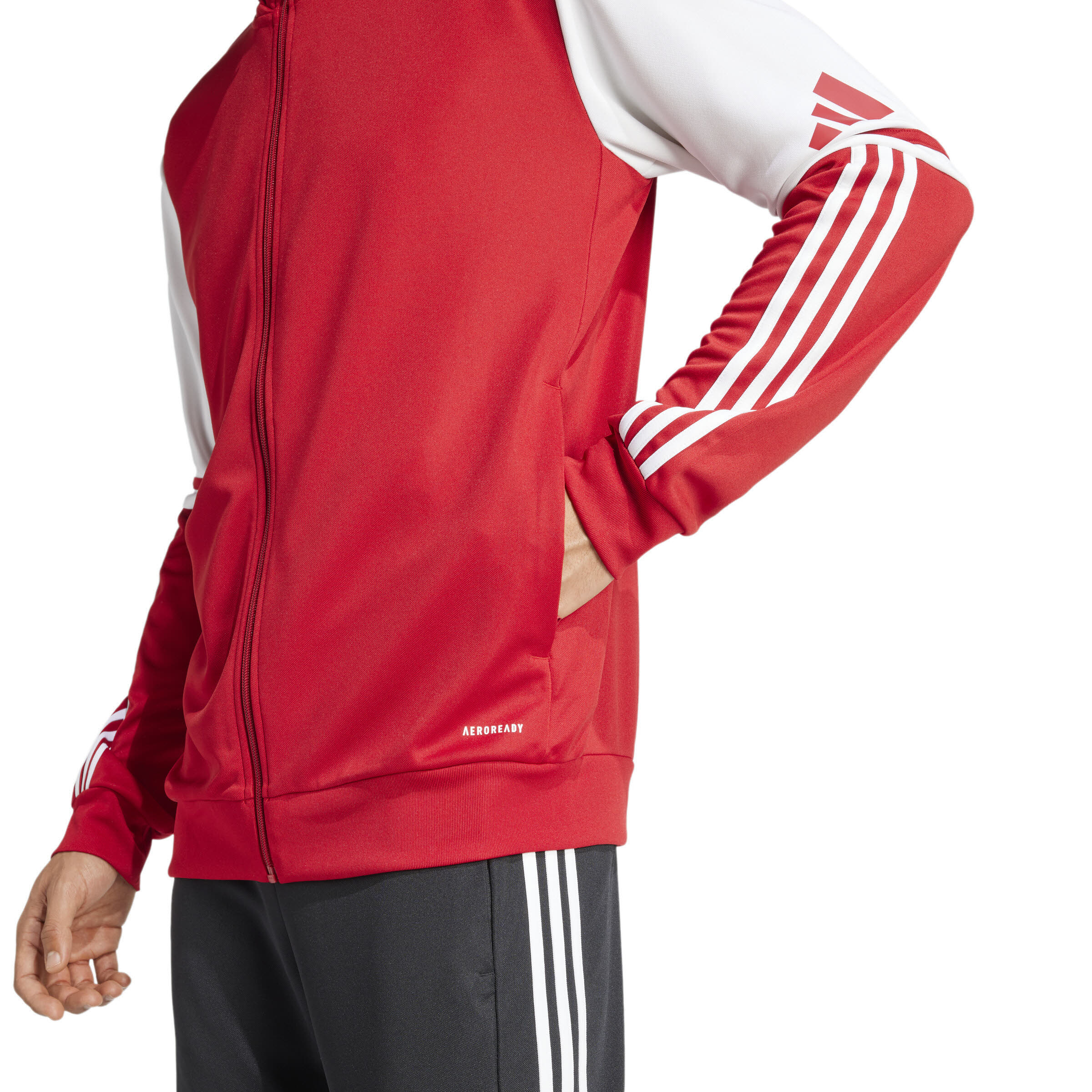 adidas Squadra 25 Kapuzenjacke Trainingsjacke Herren rot weiß
