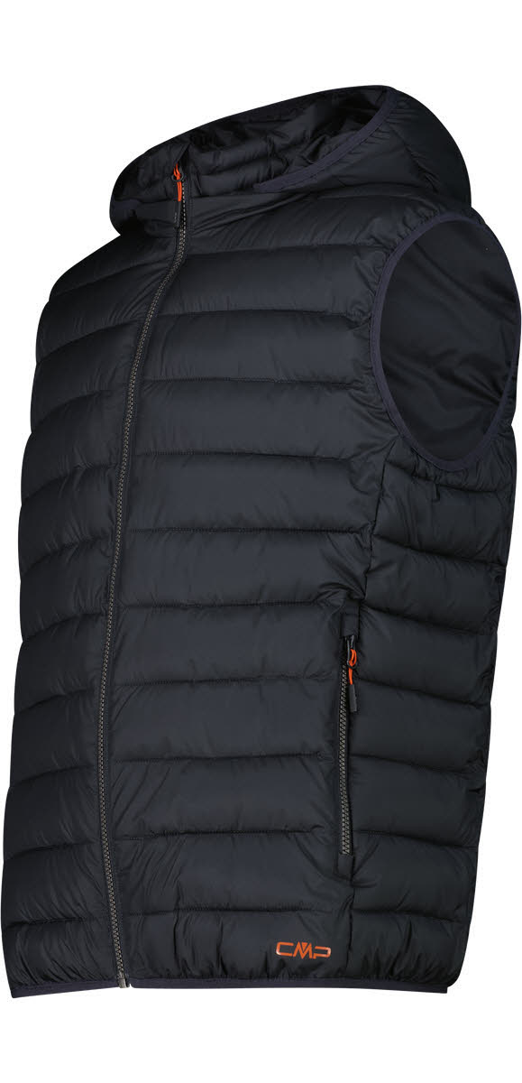 CMP MAN VEST SNAPS HOOD Herren Loftweste ärmellos antracite
