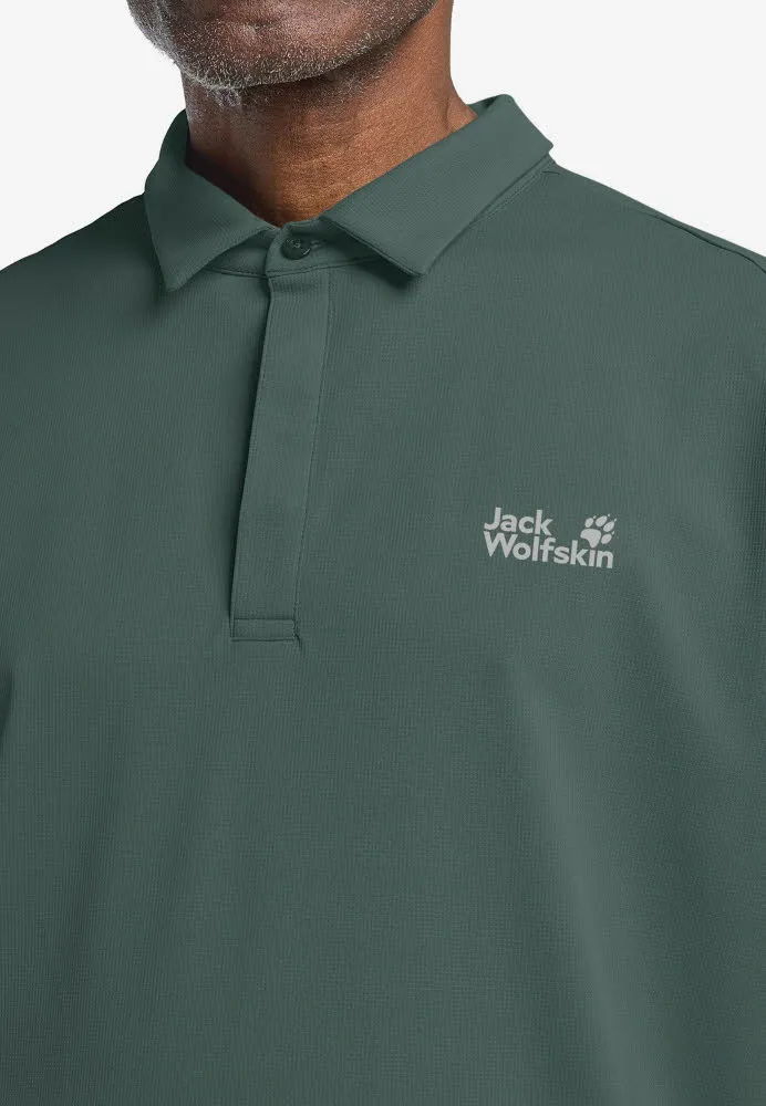Jack Wolfskin DELGAMI POLO Herren Poloshirt Funktionspolo dunkelgrün