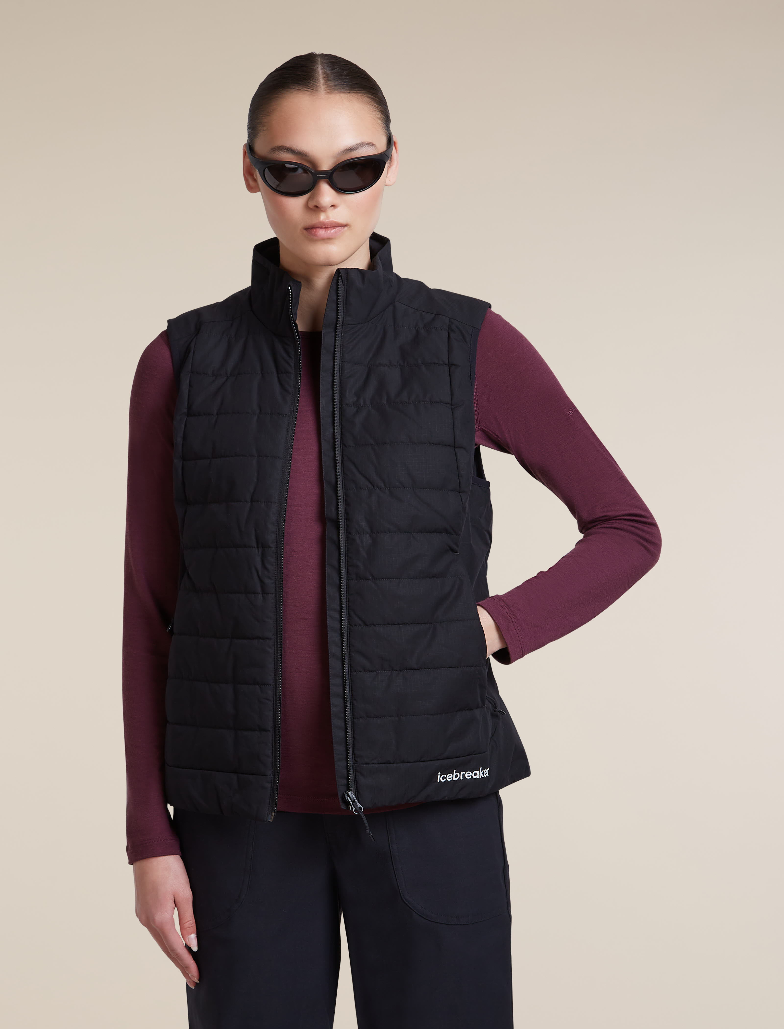Icebreaker  W 200 Oasis LS Crewe Damen Baselayer rot