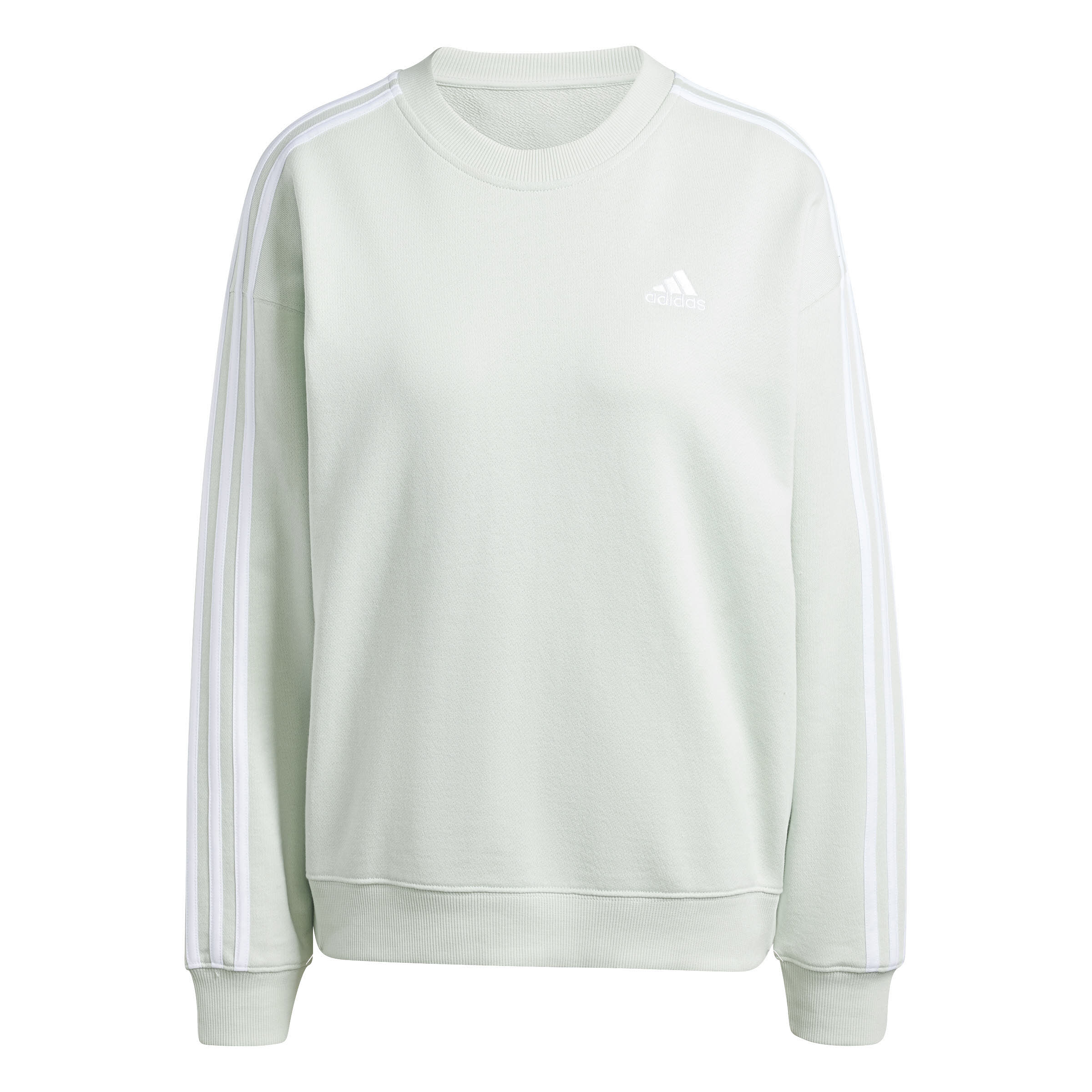 adidas Essentials 3-Streifen Sweatshirt Pullover Damen hellgrün