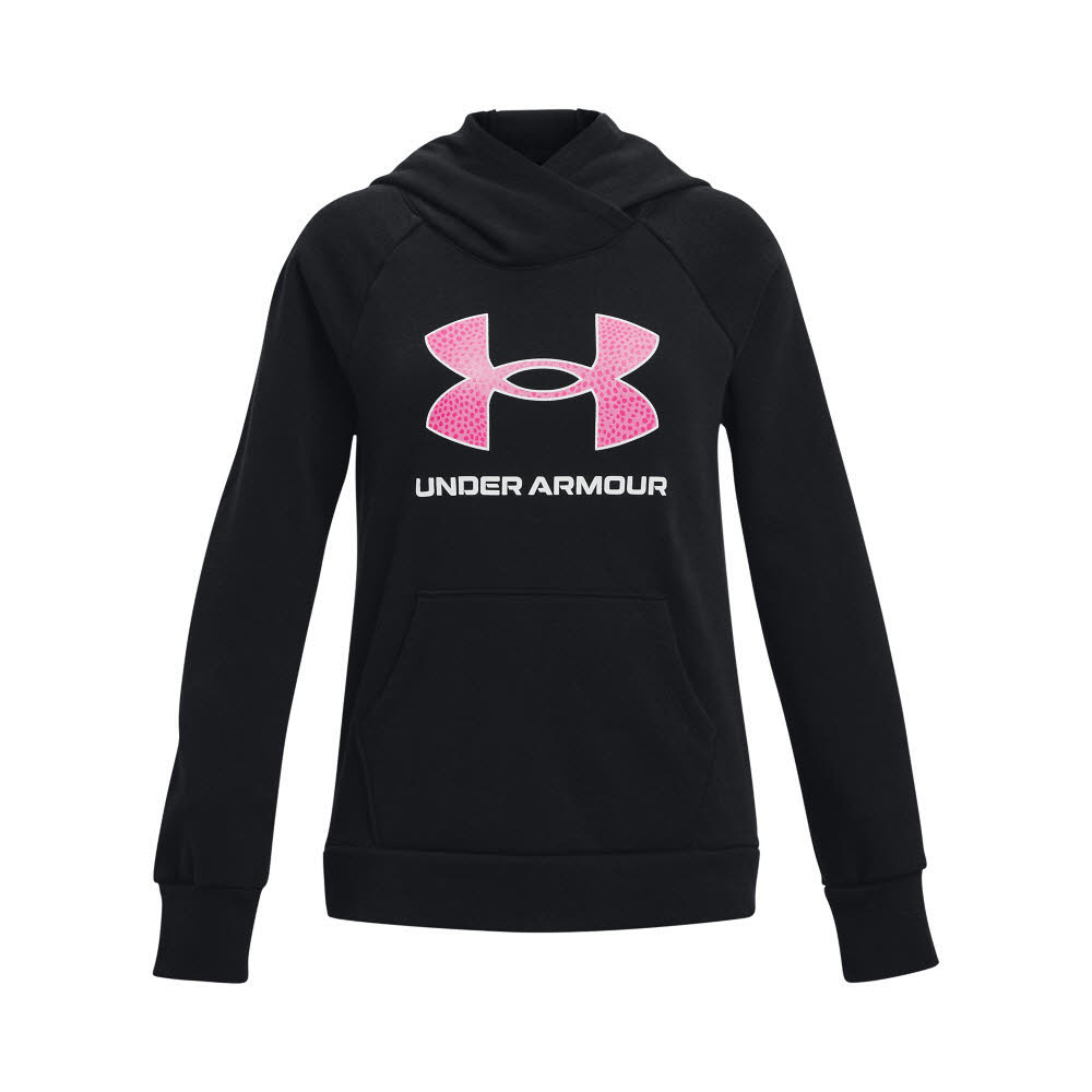 Under Armour Rival Fleece Big Logo Mädchen Hoodie Kapuzenpullover schwarz NEU