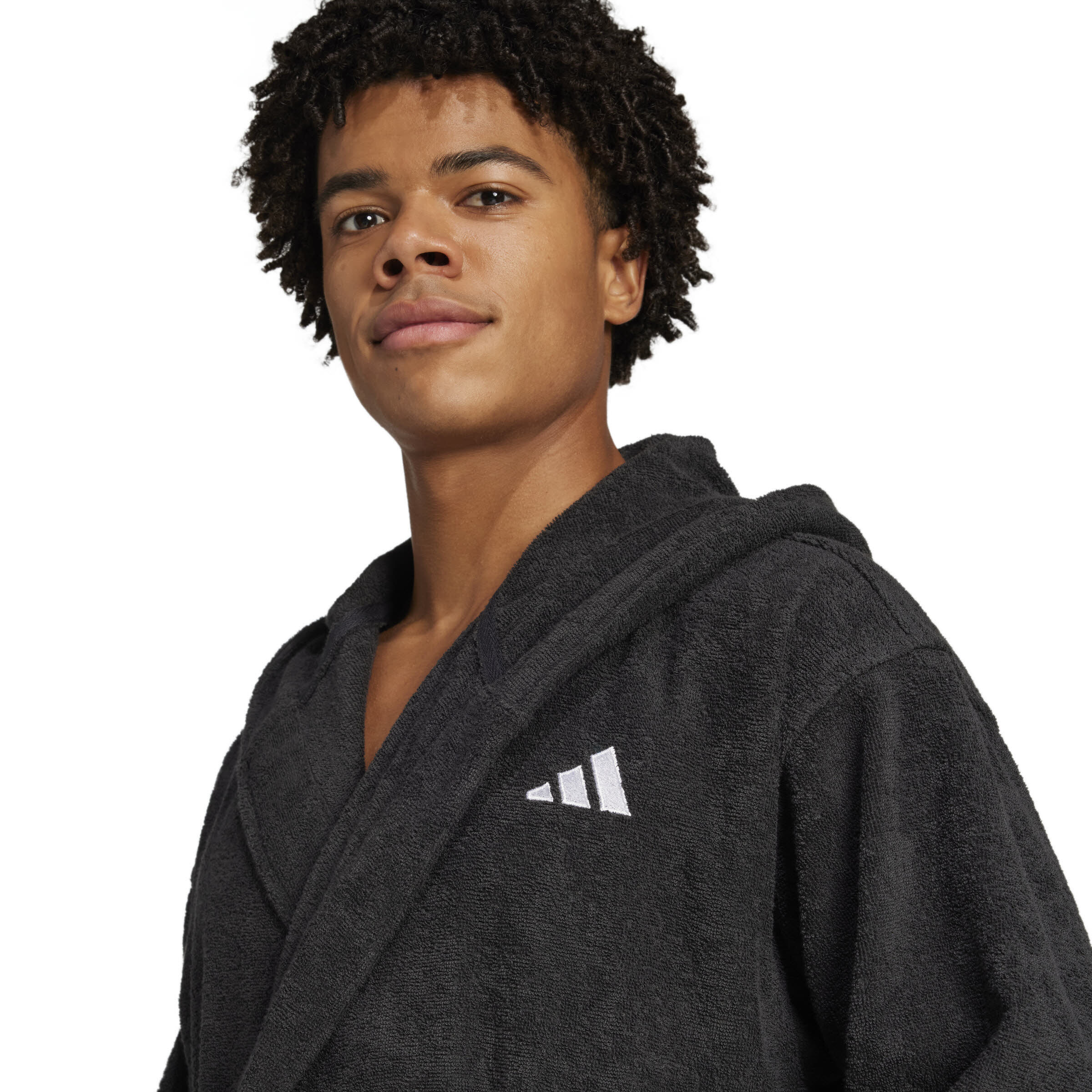 adidas Hooded Bademantel Herren Unisex schwarz
