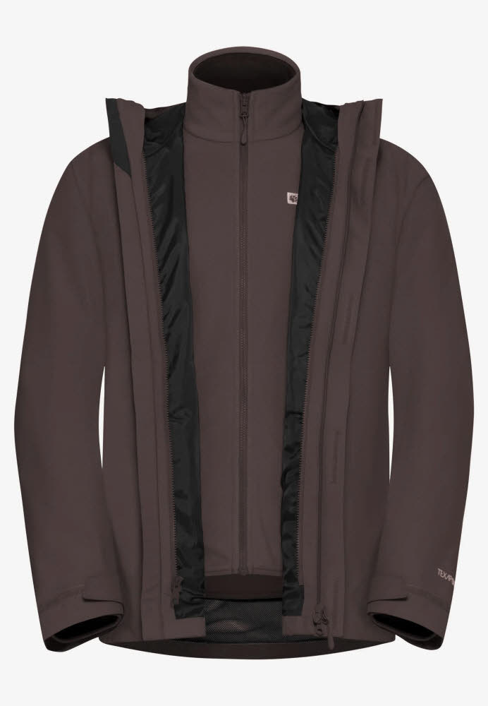 Jack Wolfskin ALTENBERG 3IN1 JKT M Herren Outdoorjacke Kombijacke braun