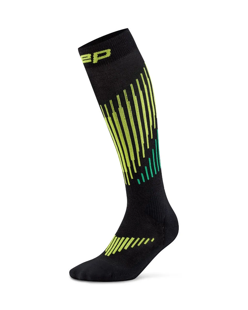 CEP Ski Touring Merino Socks Tall 3.0 Herren Skisocken black/lime