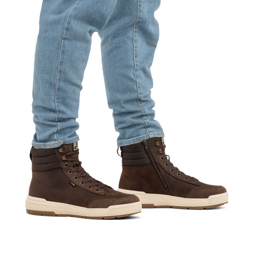 Rieker Herren Schnürstiefel Kurzstiefel braun