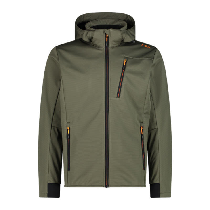 CMP MAN JACKET ZIP HOOD Herren Softshelljacke Outdoorjacke olive