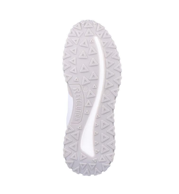 Rieker Damen Sneaker Low swan-white stone-grey weiß