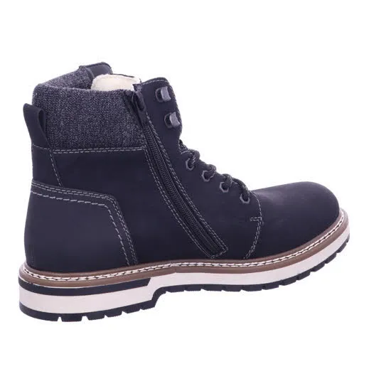 Rieker Herren Schnürstiefel Stiefelette Schnürer gefüttert schwarz