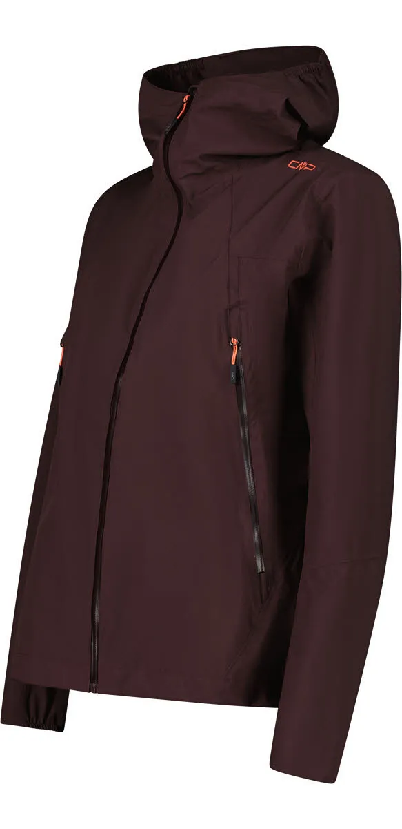CMP WOMAN JACKET FIX HOOD Damen Regenjacke Outdoorjacke black berry