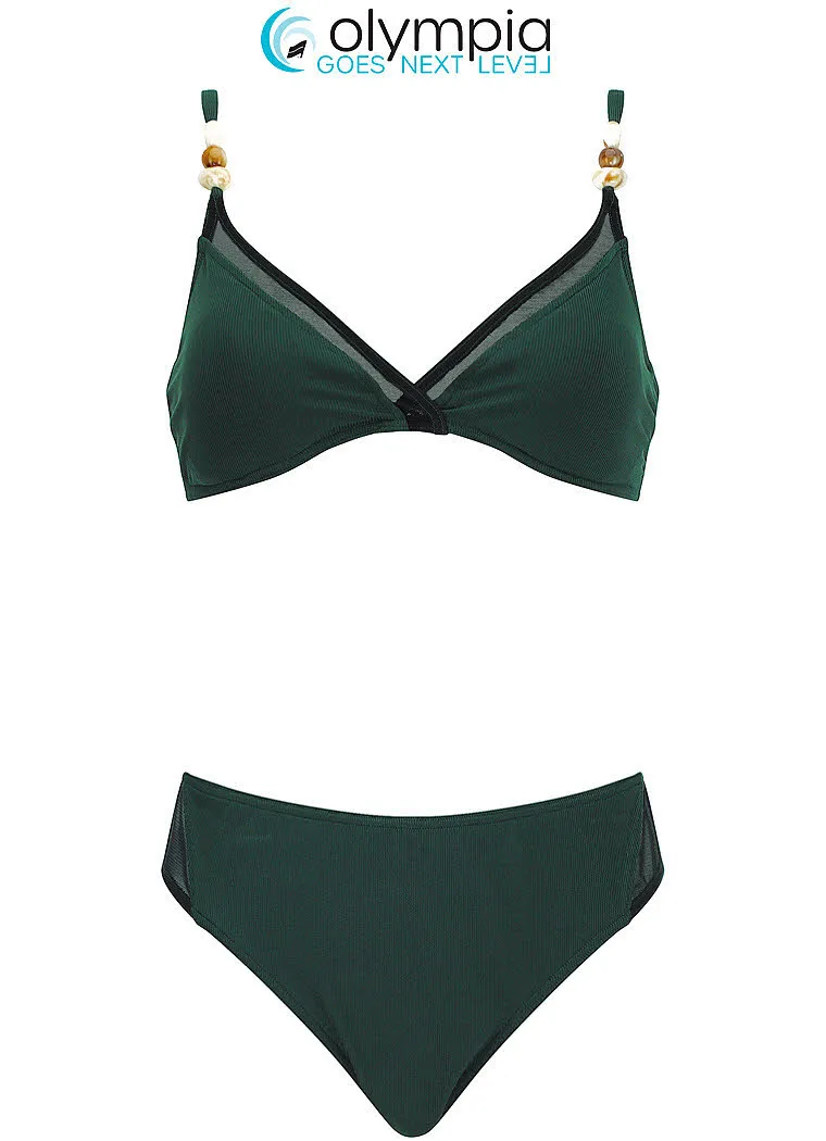 Olympia SUNMARIN® Damen Bikini Bademode dunkelgrün/schwarz