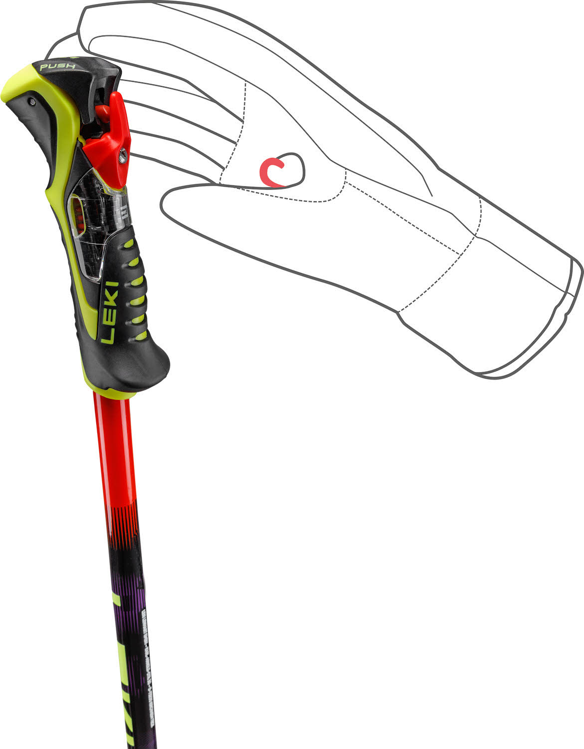 Leki WCR Pro Lite SL TR Unisex Skistöcke Ski Poles rot/violett