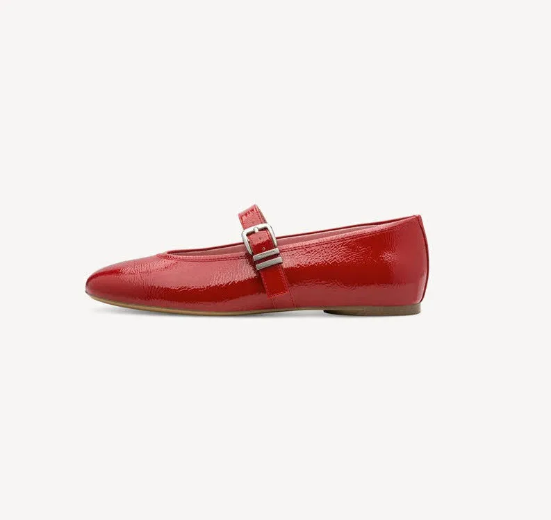 Tamaris Damen Ballerina Riemchenballerina rot