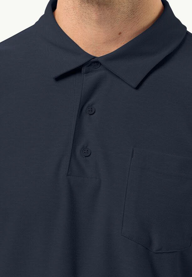 Jack Wolfskin Terral Herren Polo Poloshirt blau