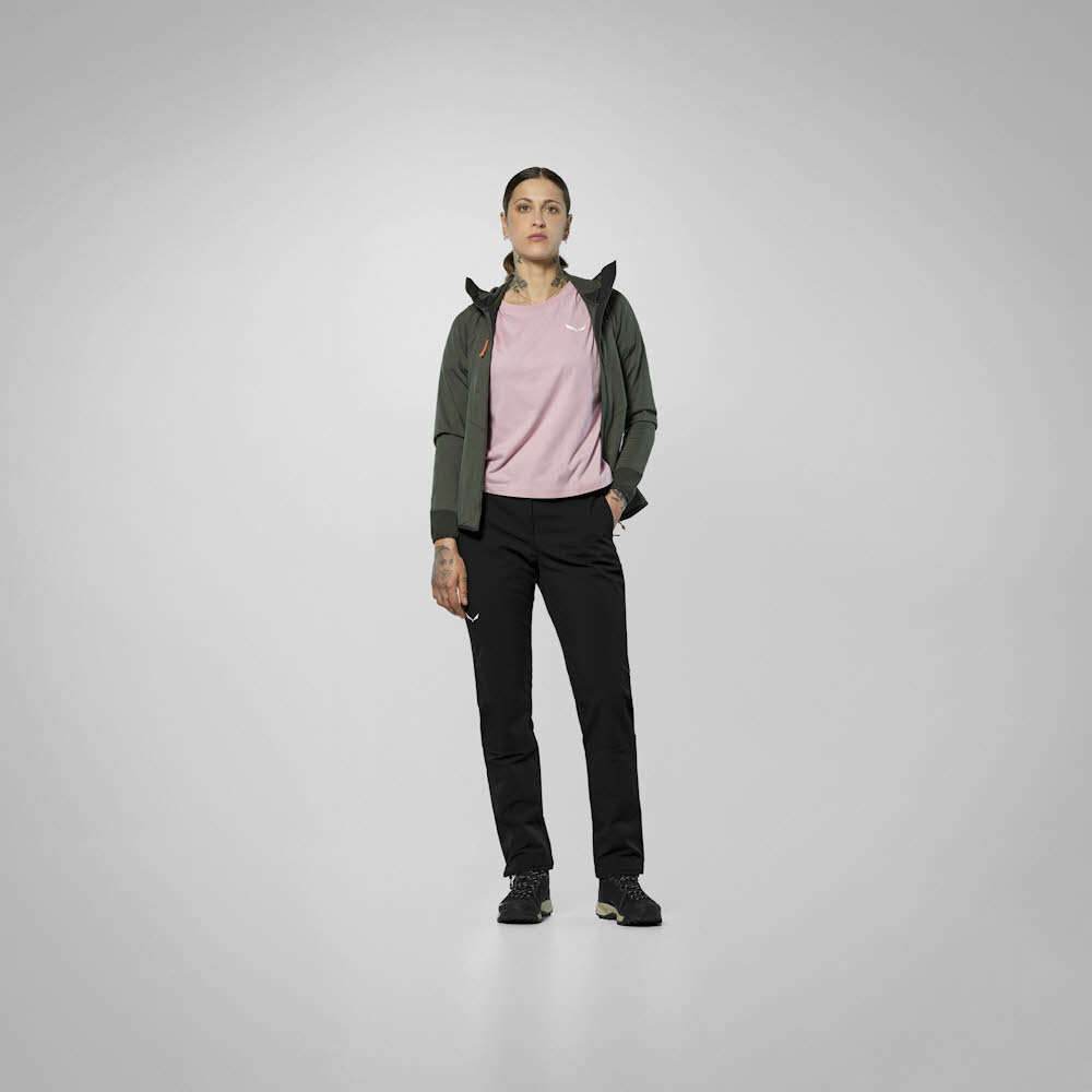 Salewa PUEZ DOLOMIA 2 PANTS Damen Wanderhose Trekkinghose gefüttert schwarz