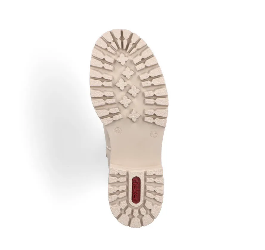 Rieker Damen Chelsea Boots Stiefeletten Slipper gefüttert hellbeige