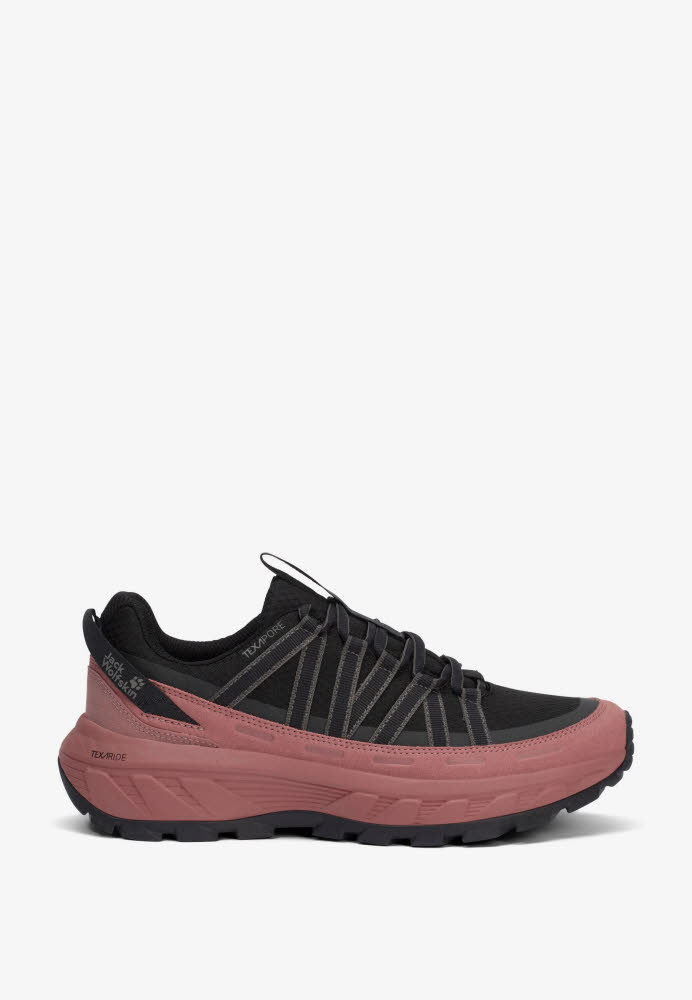 Jack Wolfskin Wild Hike Texapore Low W Damen Wanderschuhe Trekkingschuhe wasserdicht schwarz/rot