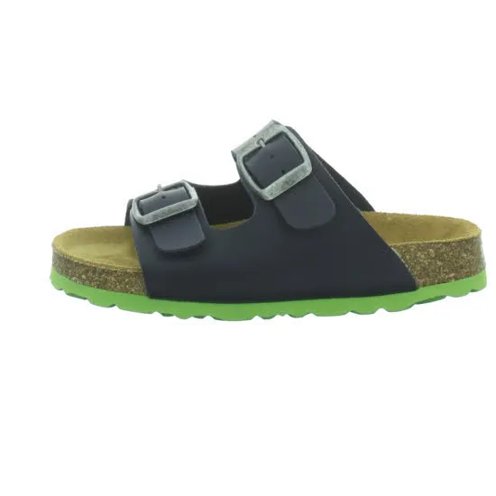 Longo Pantoletten Jungen Schnallenschuh blau NEU