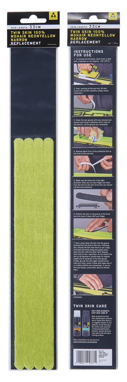 Fischer TWIN SKIN 100% MOHAIR Langlaufski Fell gelb
