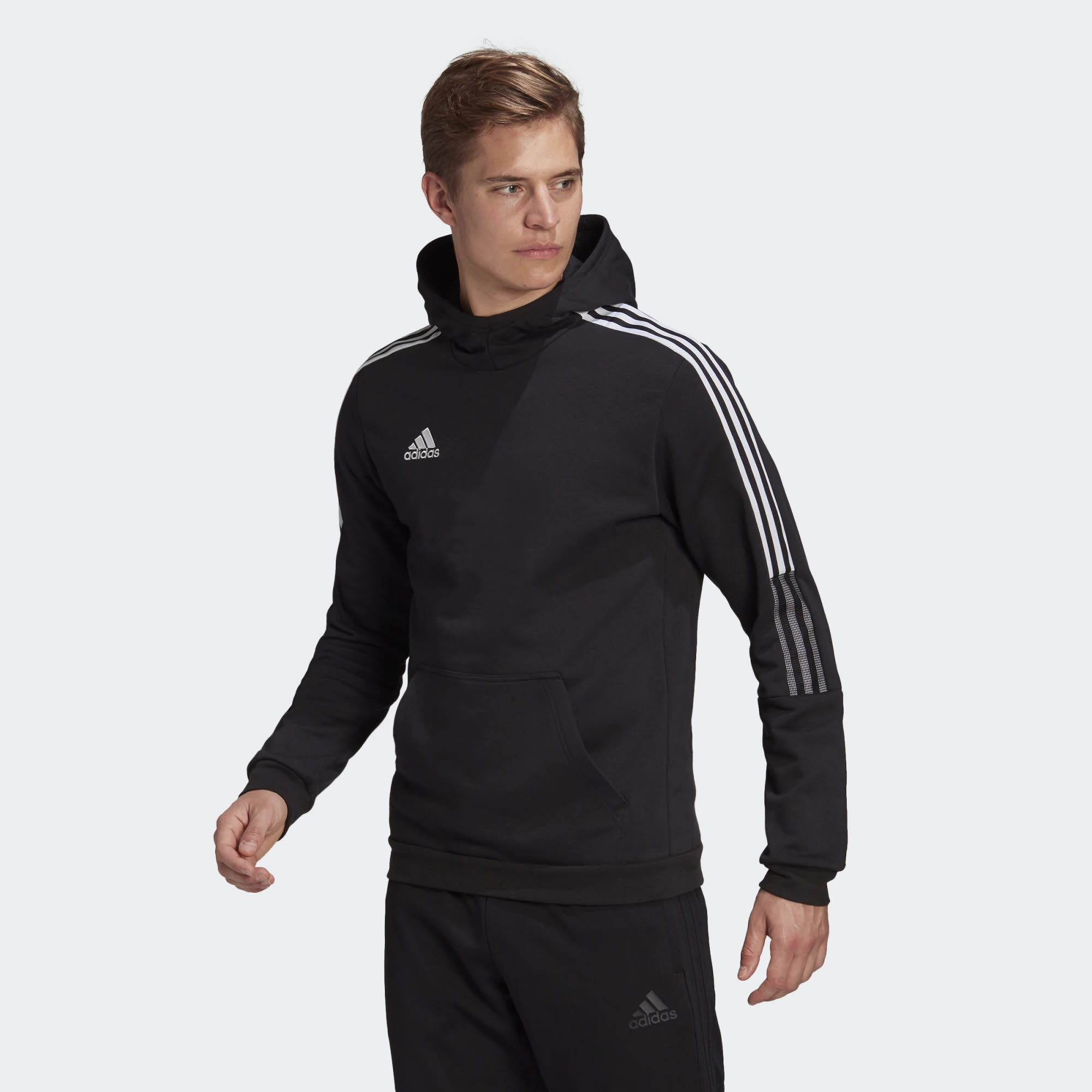 adidas TIRO21 SW HOOD Herren Hoodie Kapuzenpullover Bauchtasche schawarz NEU