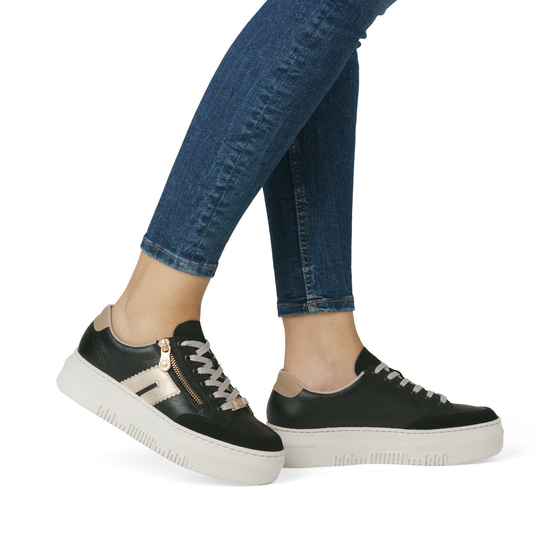 Rieker Damen Sneaker Low Schnürer schwarz