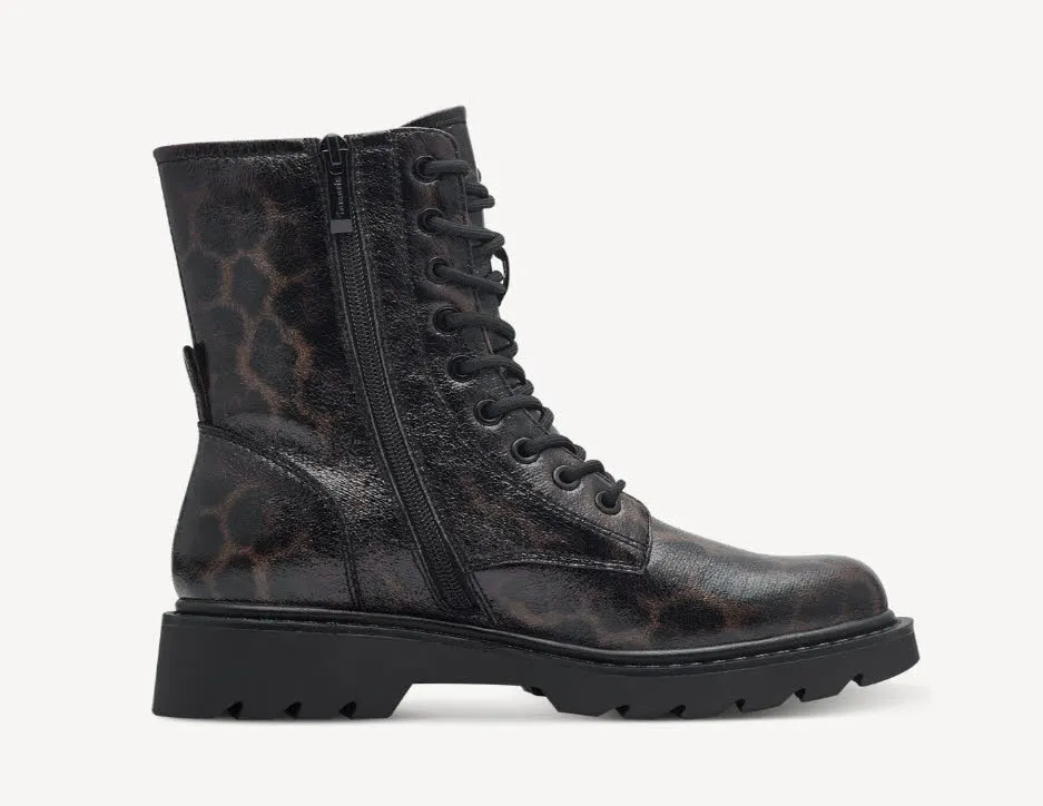 Tamaris Damen Stiefelette Boots Schnürer dunkelbraun