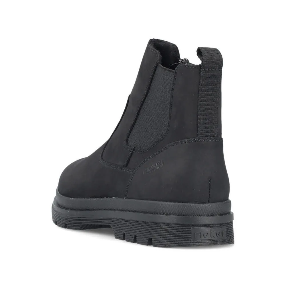 Rieker HWK Herren Stiefel Chelsea Boots Modestiefel schwarz