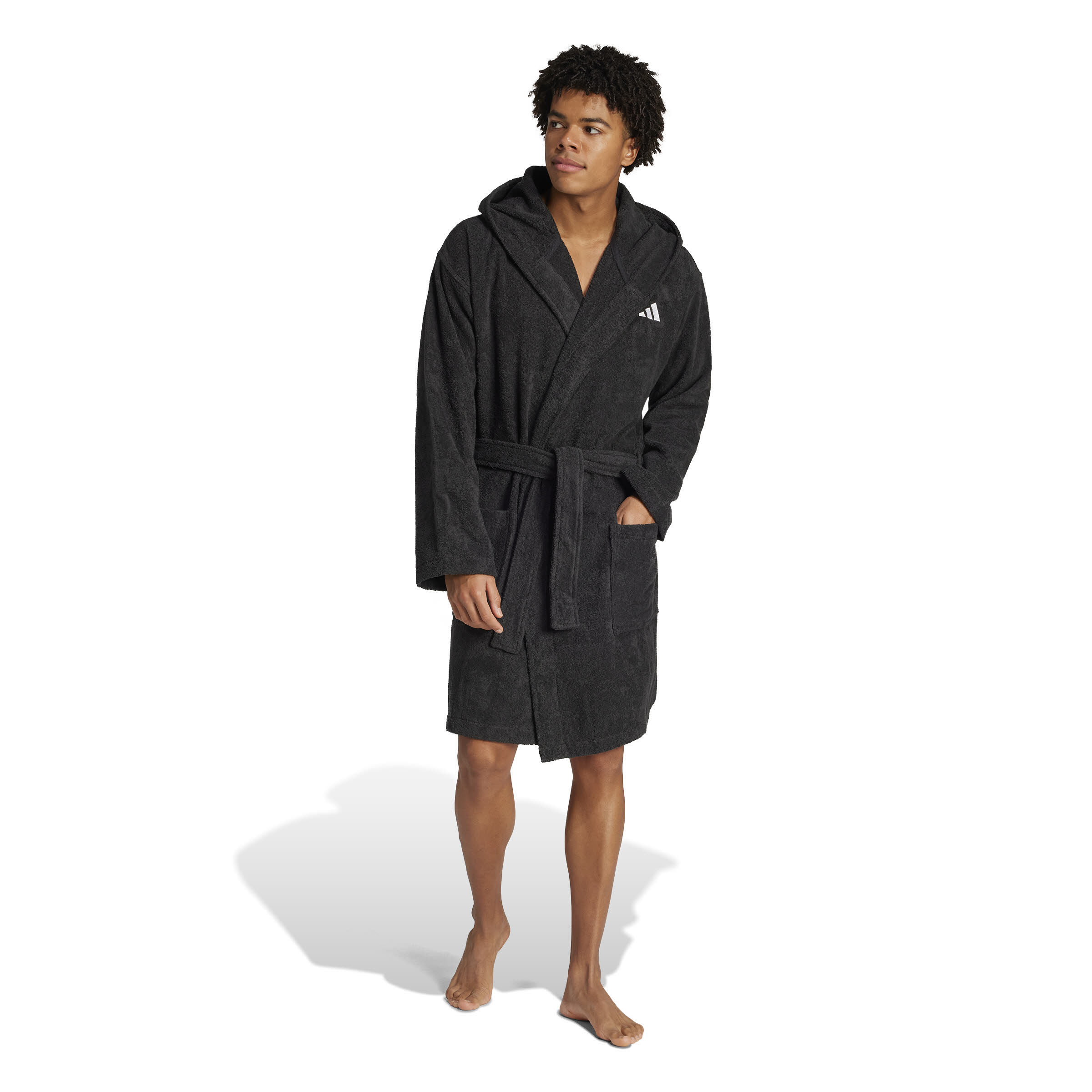 adidas Hooded Bademantel Herren Unisex schwarz