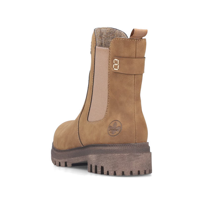 Rieker Chelsea Boots Damen Stiefelette Kurzstiefel wood