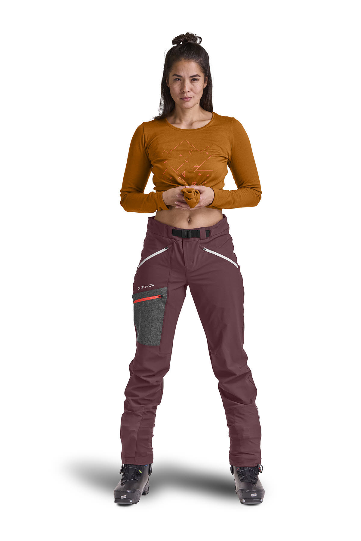 Ortovox Cevedale Pants Damen Softshell Hose Outdoor Hose rot