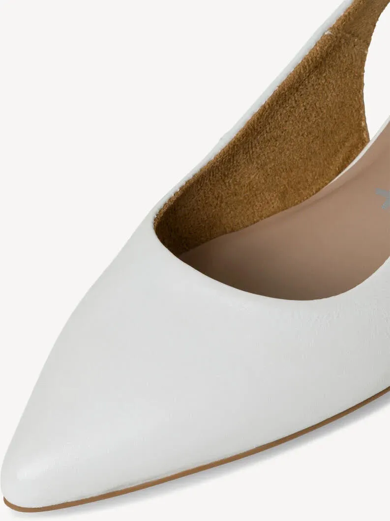 Tamaris Lederslingpumps Damen weiß