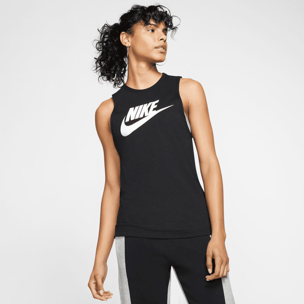 NIKE SPORTSWEAR WOMEN"S MUSCLE Damen Tanktop schwarz/weiß
