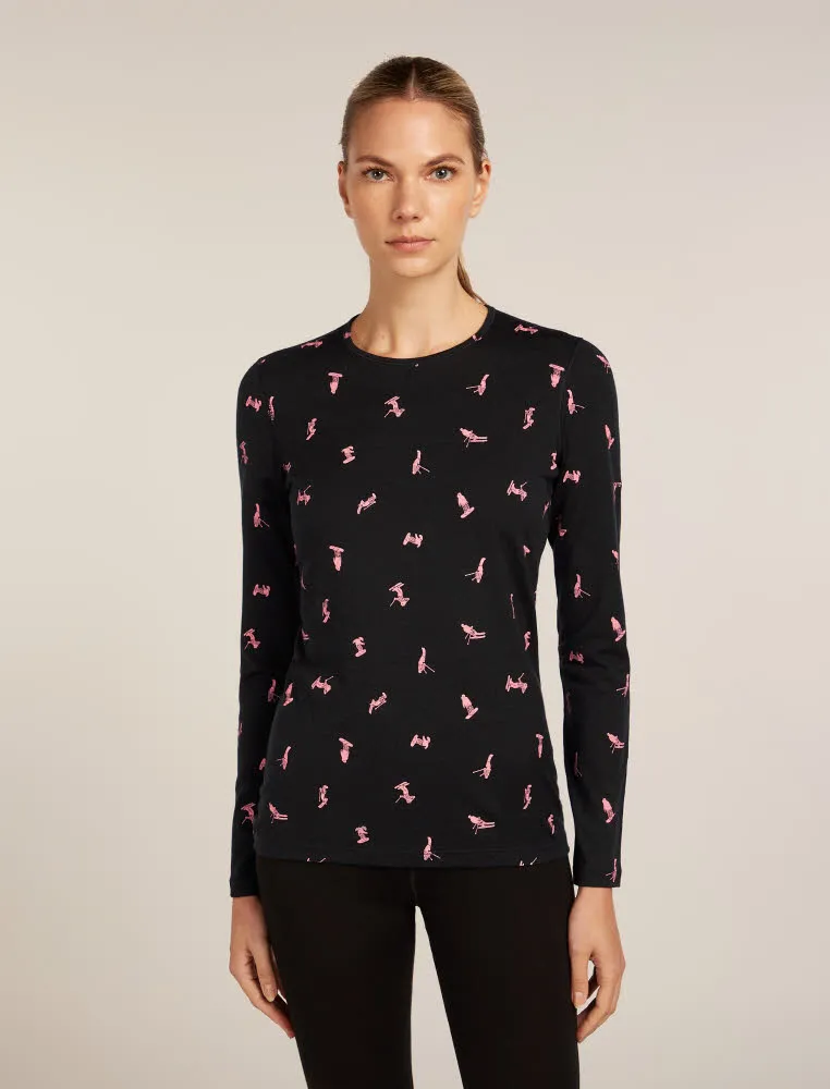 Icebreaker Merino 200 Oasis Unterhemd Damen schwarz/pink