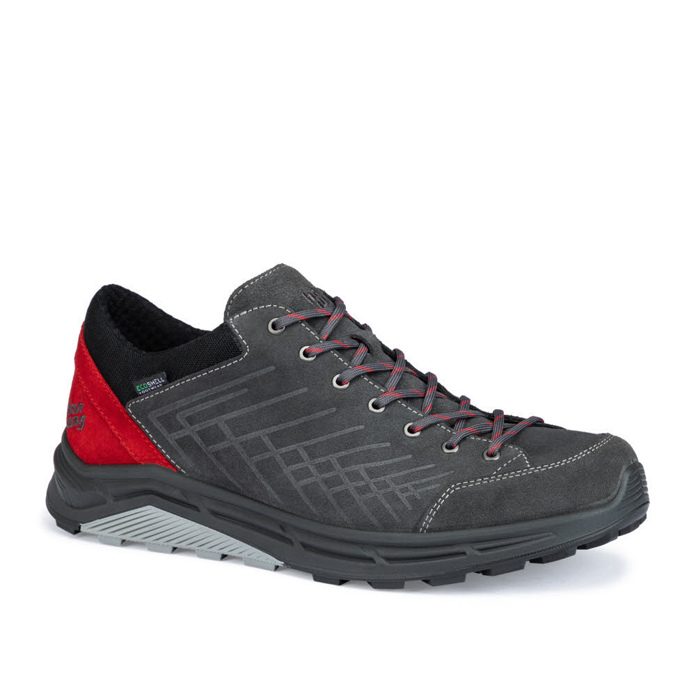 Hanwag Coastrock Low Herren Trekkingschuh Wanderschuh Grau Rot