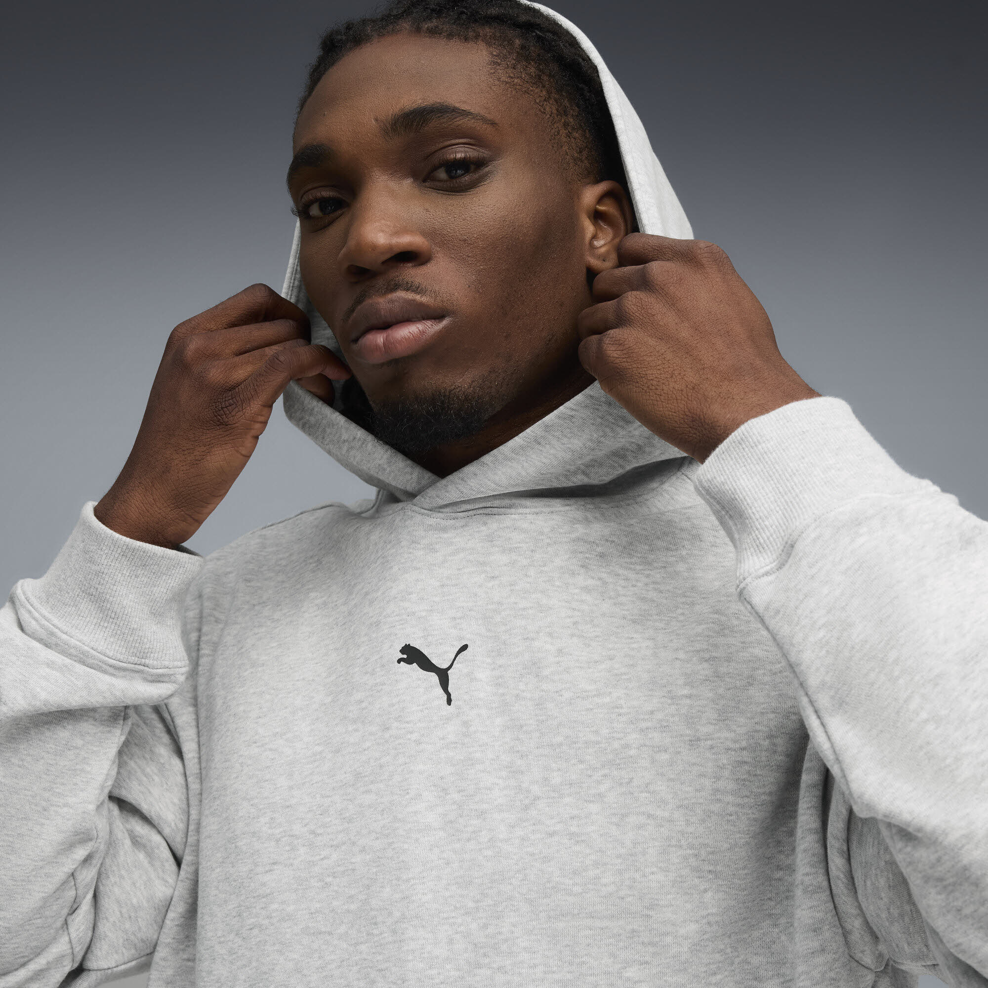 Puma GRAPHIC FRENCH TERRY HOODIE Herren Hoodie grau